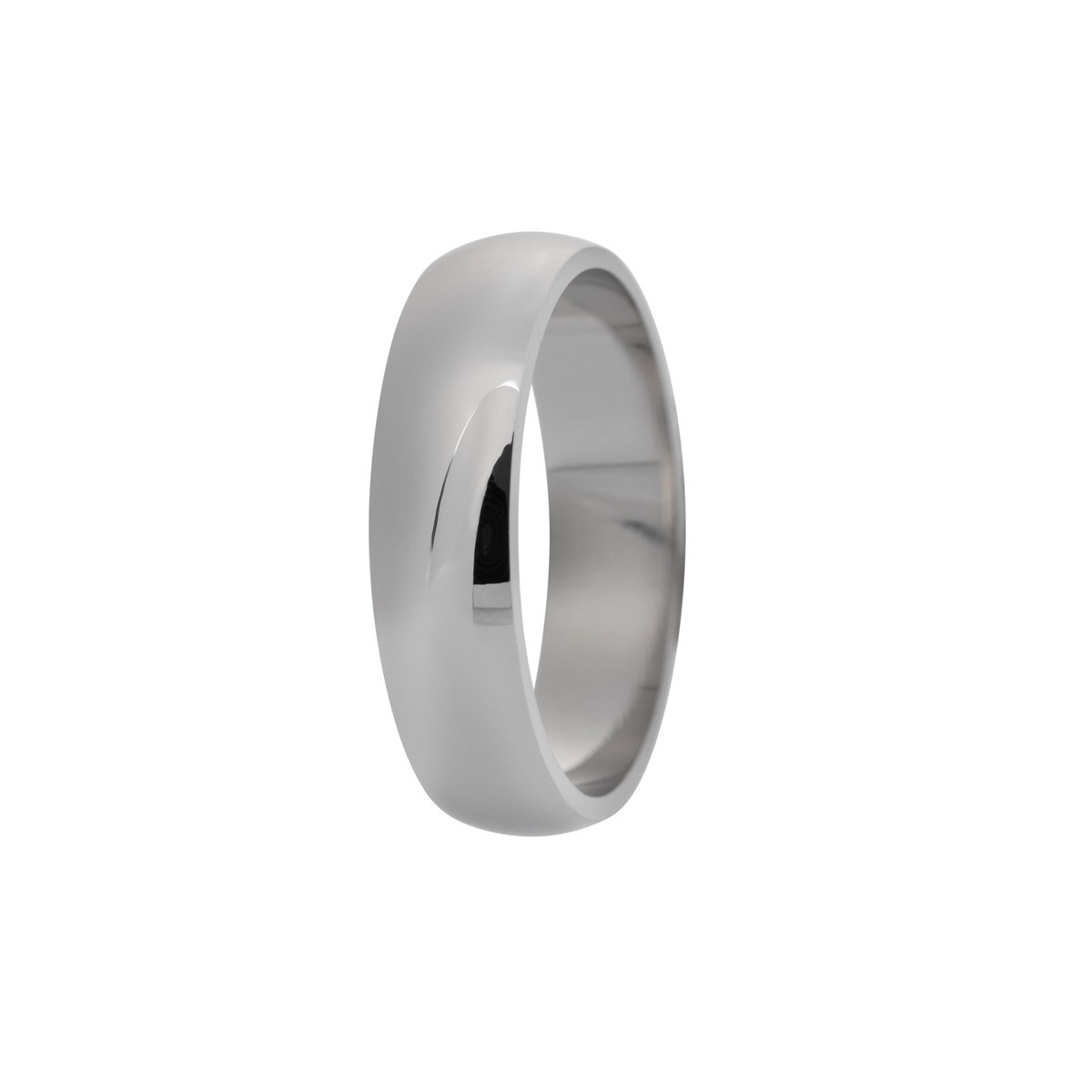Alianza de plata lisa media caña de 5 mm sin confort