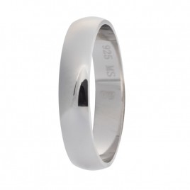 alianza de plata 925MM lisa brillante 4 mm sin confort