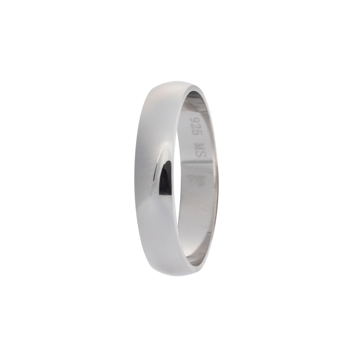 alianza de plata 925MM lisa brillante 4 mm sin confort