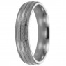 Alianza de plata con doble franja brillante y relieve lineal