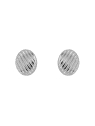 Pendientes de presión ovalados con relieve diagonal en plata de ley 925