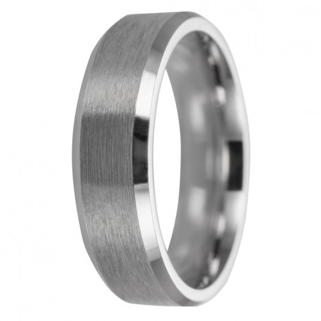 Alianza de plata mate con contorno brillante