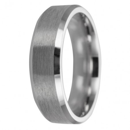 Alianza de plata mate con contorno brillante