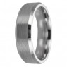 Alianza de plata mate con contorno brillante