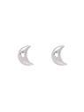 Pendientes de presión luna con estrella calada en Plata de Ley 925