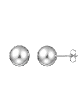 Pendientes de presión bola lisa 8 mm en Plata de Ley 925