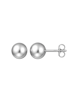 Pendientes de presión bola lisa 7 mm en Plata de Ley 925