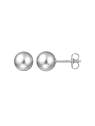 Pendientes de presión bola lisa 7 mm en Plata de Ley 925