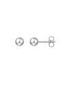 Pendientes de presión bola lisa 4 mm en Plata de Ley 925