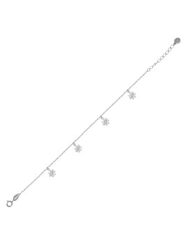 PULSERA PLATA FLORECITAS