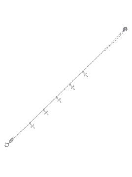 PULSERA PLATA CRUCECITAS