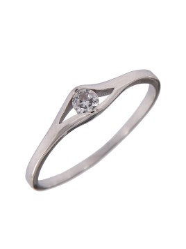 Precioso Solitario Sencillo Circonita Cuadrada de Plata solitario con circonitas elaborado en plata con circonitas Plata de Prim