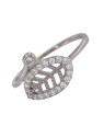 Precioso Anillo de Plata de hoja elaborado en plata con circonitas Plata de Primera de Ley.