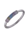 ANILLO CIRCONITA COLORES PLATA