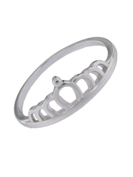 Precioso Anillo de Plata de corona elaborado en plata con circonitas Plata de Primera de Ley.