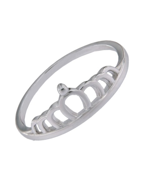 Precioso Anillo de Plata de corona elaborado en plata con circonitas Plata de Primera de Ley.