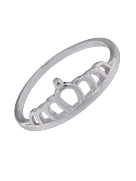 Precioso Anillo de Plata de corona elaborado en plata con circonitas Plata de Primera de Ley.