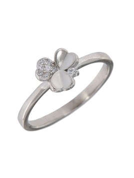 Precioso Anillo de Plata Trébol con circonitas elaborado en plata con circonitas Plata de Primera de Ley.