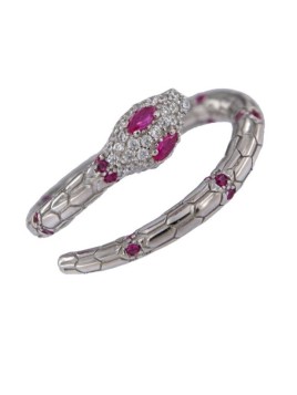 anillo serpiente de plata