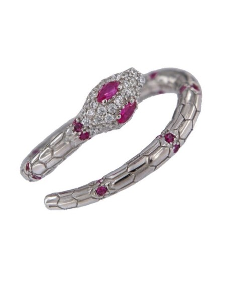 anillo serpiente de plata