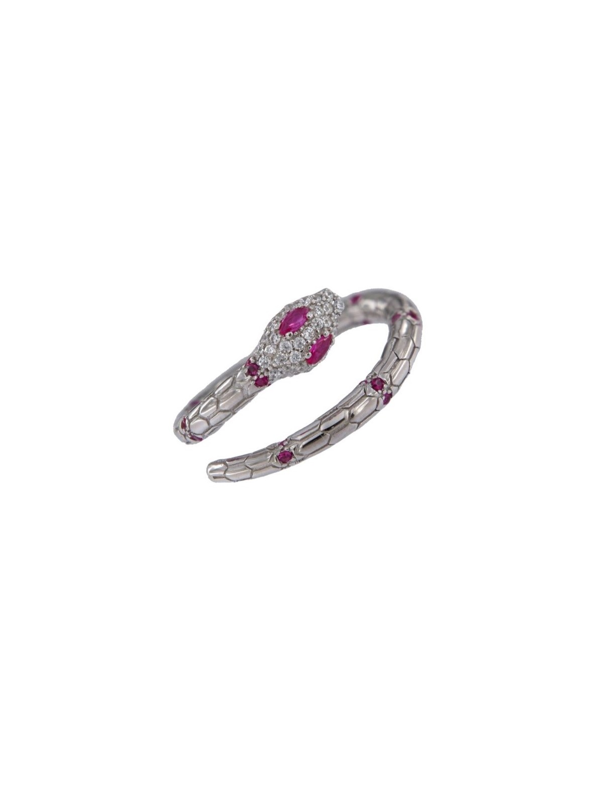 anillo serpiente de plata