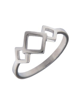 Precioso Anillo de Plata de geométrico liso en Plata de Primera de Ley.