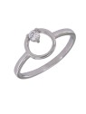 Anillo de Plata con Aro Circular y Circonita en Plata 925