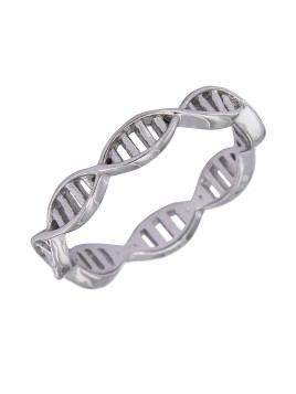 ANILLO ADN DE PLATA LISO