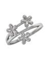 Precioso Anillo de Plata De Triple Flor Lisa elaborado en Plata de Primera de Ley.