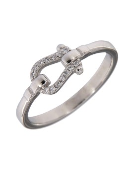 ANILLO HERRADURA PLATA CON...