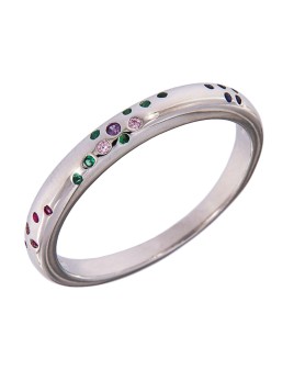 Anillo de Plata Colorido, Plata 925 MM- Joyas Marisol