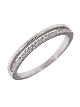 Anillo de Plata con Línea de Circonitas en Plata 925