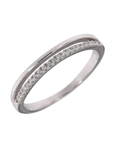 Anillo de Plata con Línea de Circonitas en Plata 925