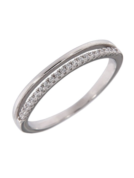 Anillo de Plata con Línea de Circonitas en Plata 925