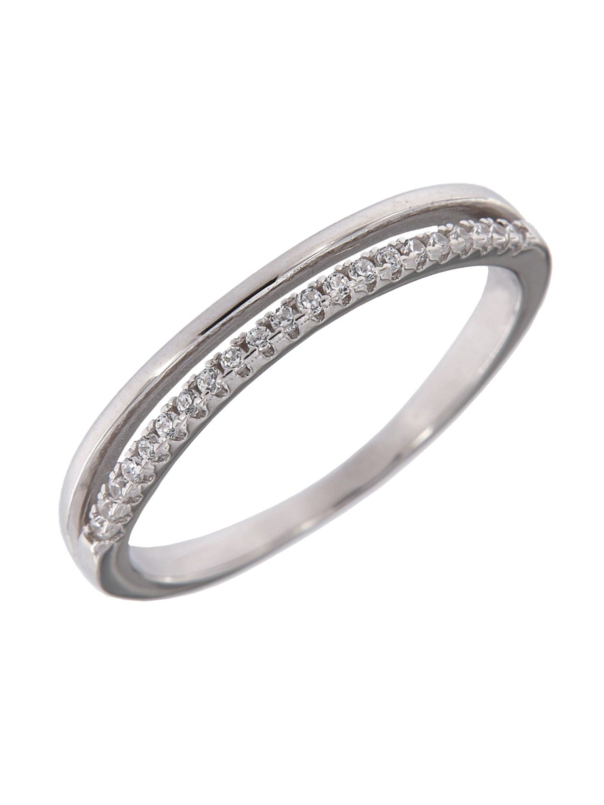 Anillo de Plata con Línea de Circonitas en Plata 925