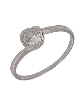 Precioso Anillo de Plata solitario con circonitas elaborado en plata con circonitas Plata de Primera de Ley.