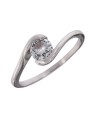 Anillo Solitario de Plata de Línea Curva en Plata 925