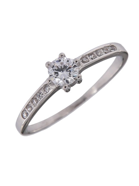 Anillo solitario circonita, Plata 925 MM- Joyas Marisol