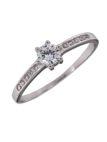 Anillo solitario circonita, Plata 925 MM- Joyas Marisol