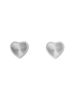 Pendientes de presión corazón radiado en Plata de Ley 925