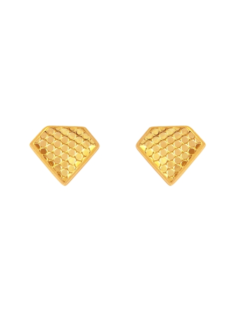 Pendientes de presión dorados geométricos con textura en Plata de Ley 925