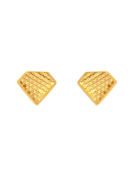 Pendientes de presión dorados geométricos con textura en Plata de Ley 925