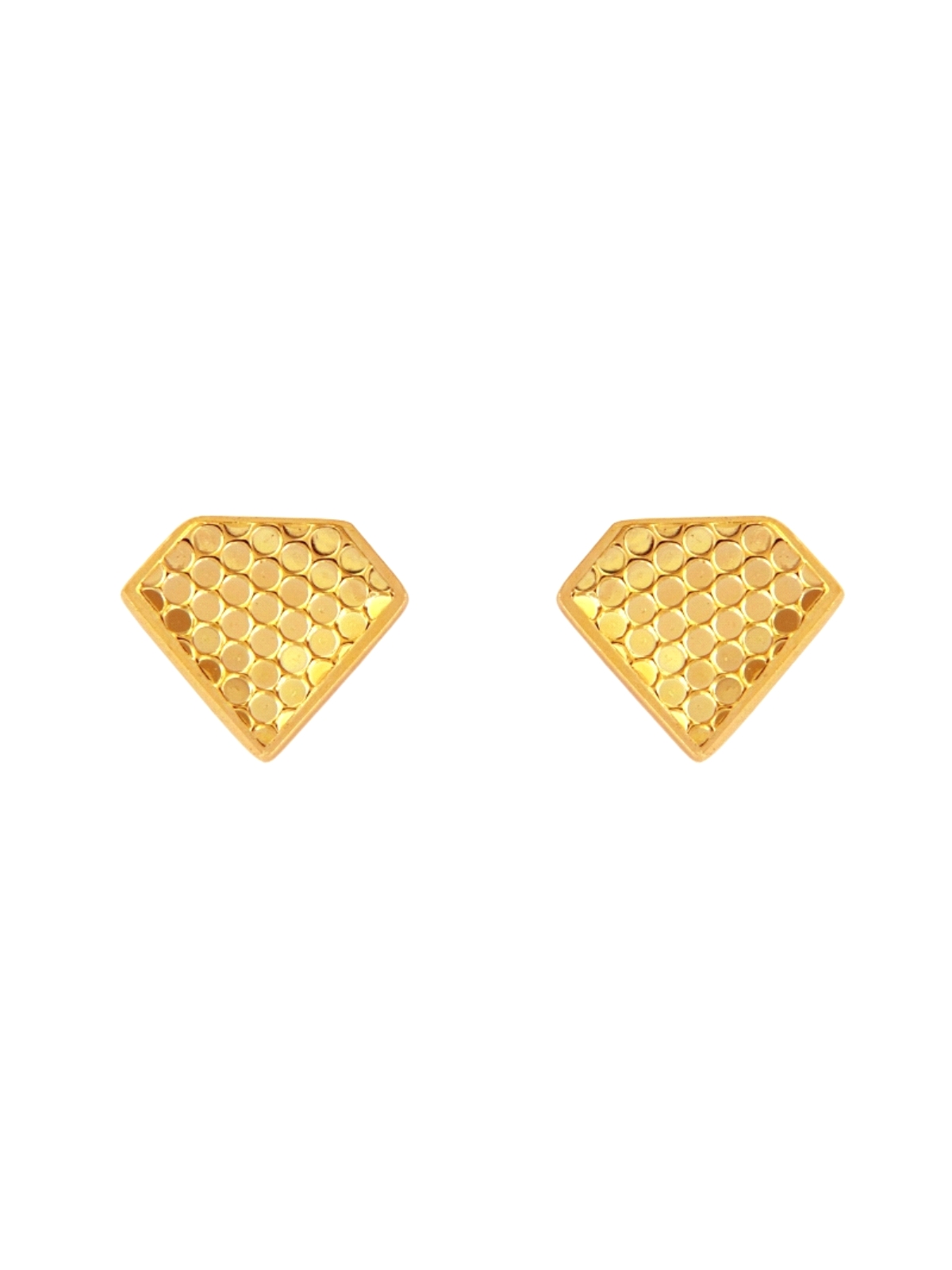 Pendientes de presión dorados geométricos con textura en Plata de Ley 925
