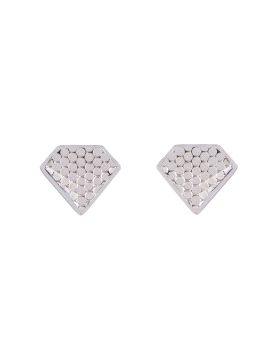 Pendientes de presión geométricos con textura en Plata de Ley 925