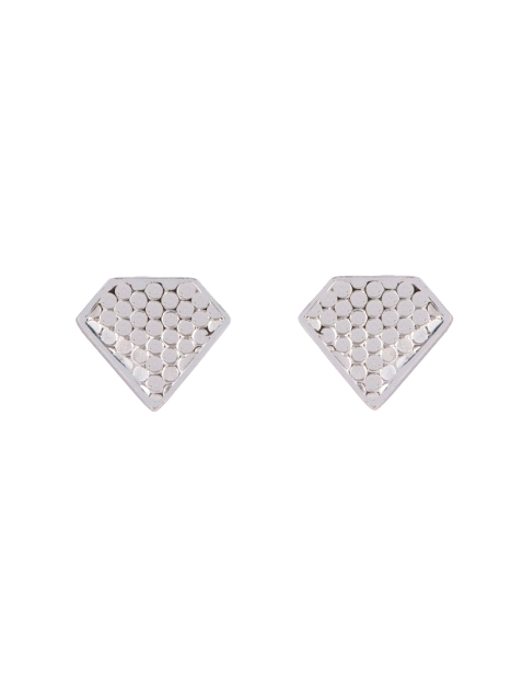 Pendientes de presión geométricos con textura en Plata de Ley 925