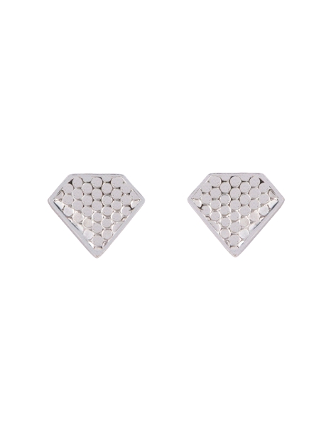 Pendientes de presión geométricos con textura en Plata de Ley 925