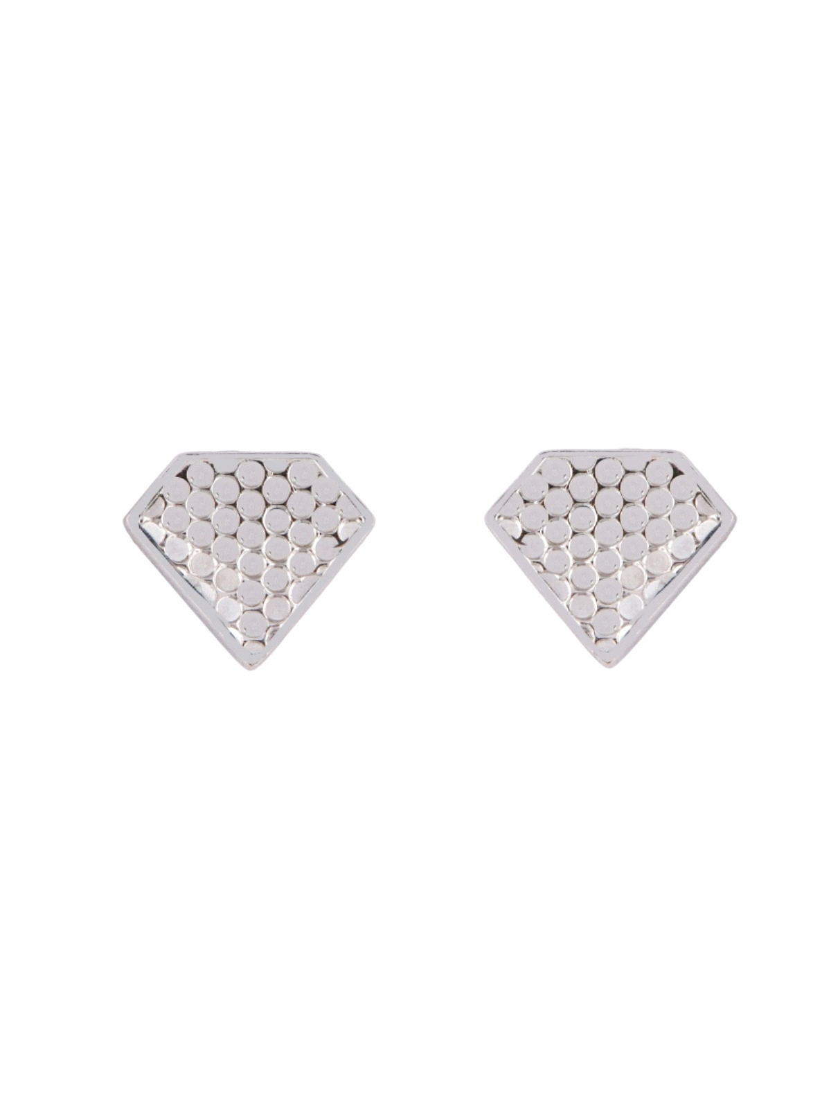 Pendientes de presión geométricos con textura en Plata de Ley 925