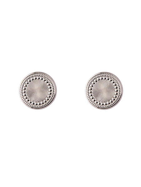 Pendientes de presión círculo labrado en Plata de Ley 925