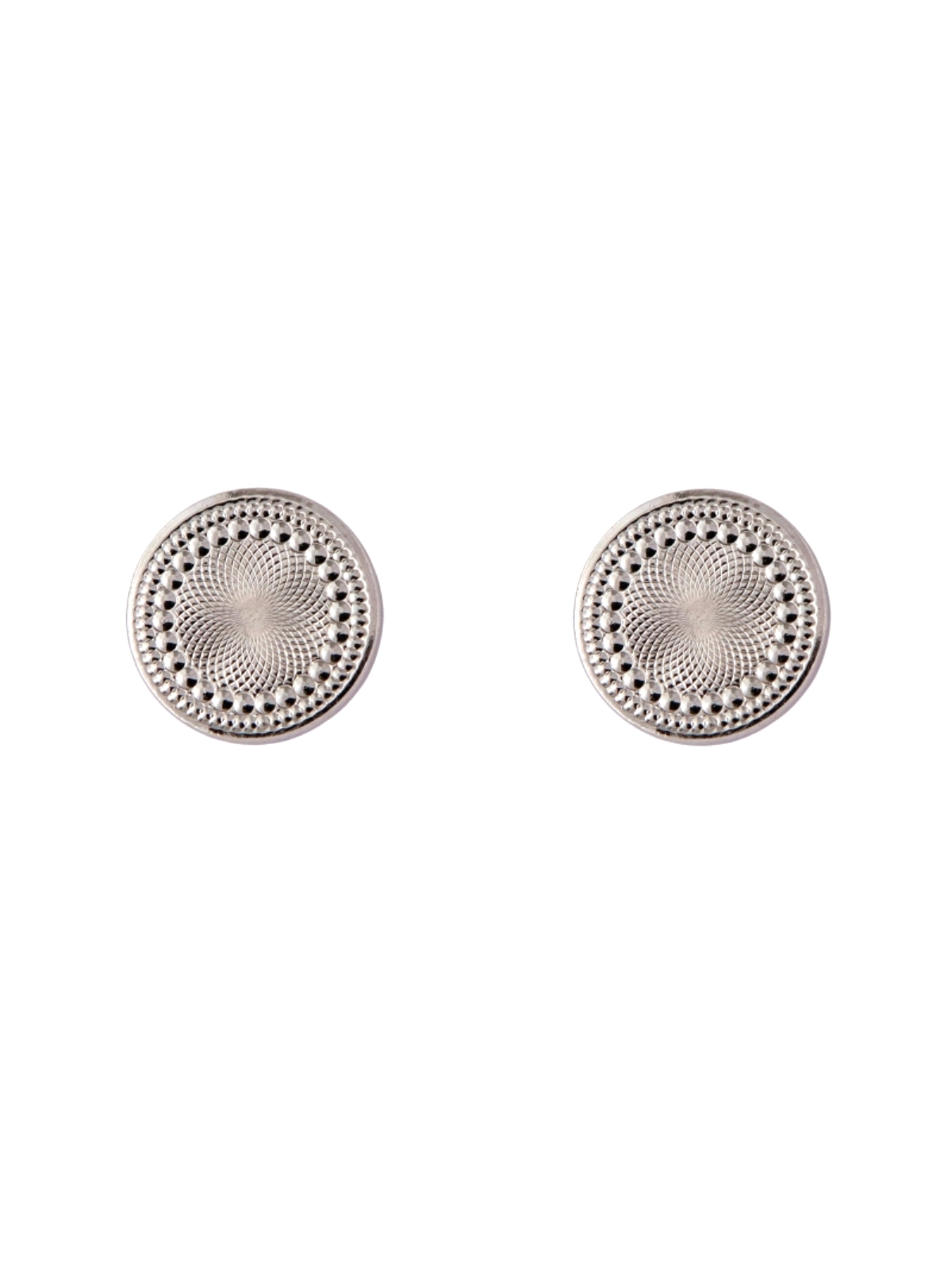 Pendientes de presión círculo labrado en Plata de Ley 925