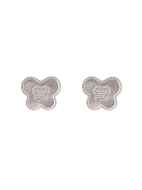 Pendientes de presión flor labrada en Plata de Ley 925